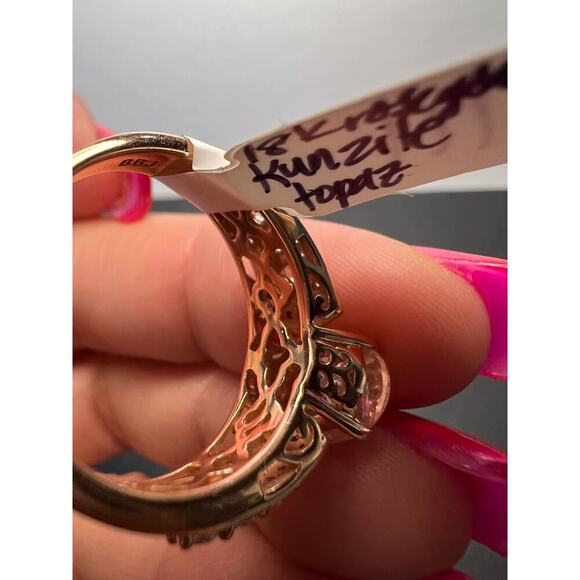Pink Kunzite Rose Gold Over Sterling Silver Ring size 9 - Picture 10 of 10